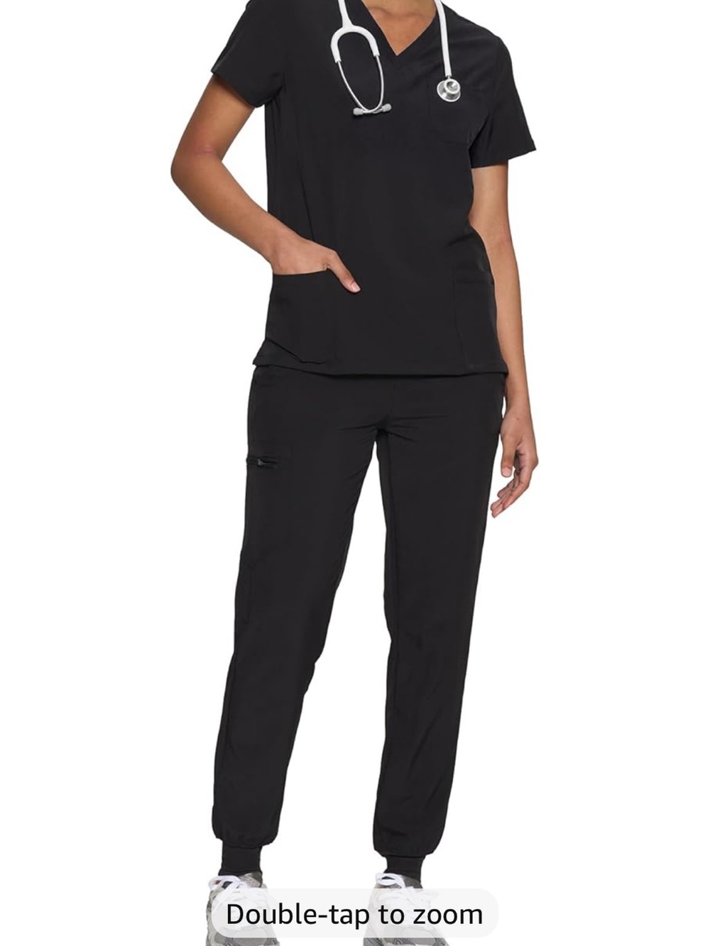 Women's Black Utility Jogger Scrub Pants and top